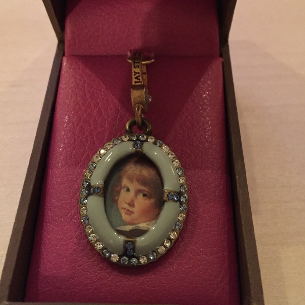 Jay Strongwater oval locket blue